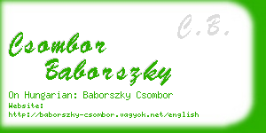 csombor baborszky business card